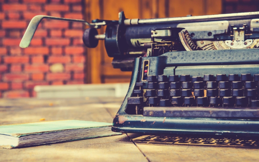 Book and typewriter